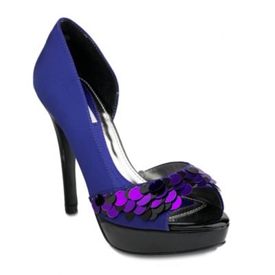 Purple oversize sequin platform shoes