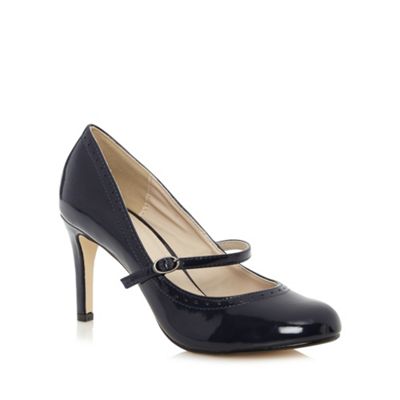 The Collection Navy brogue pattern court shoes- at Debenhams