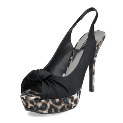 Star by Julien Macdonald Black animal print platform sling back shoes