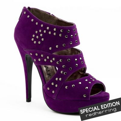 Purple studded platform shoes