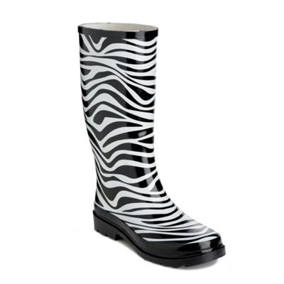 Zebra print wellies