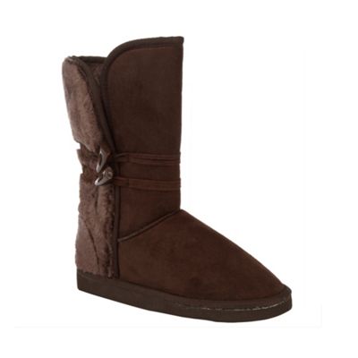 Chocolate 'Meryl' fur back boots