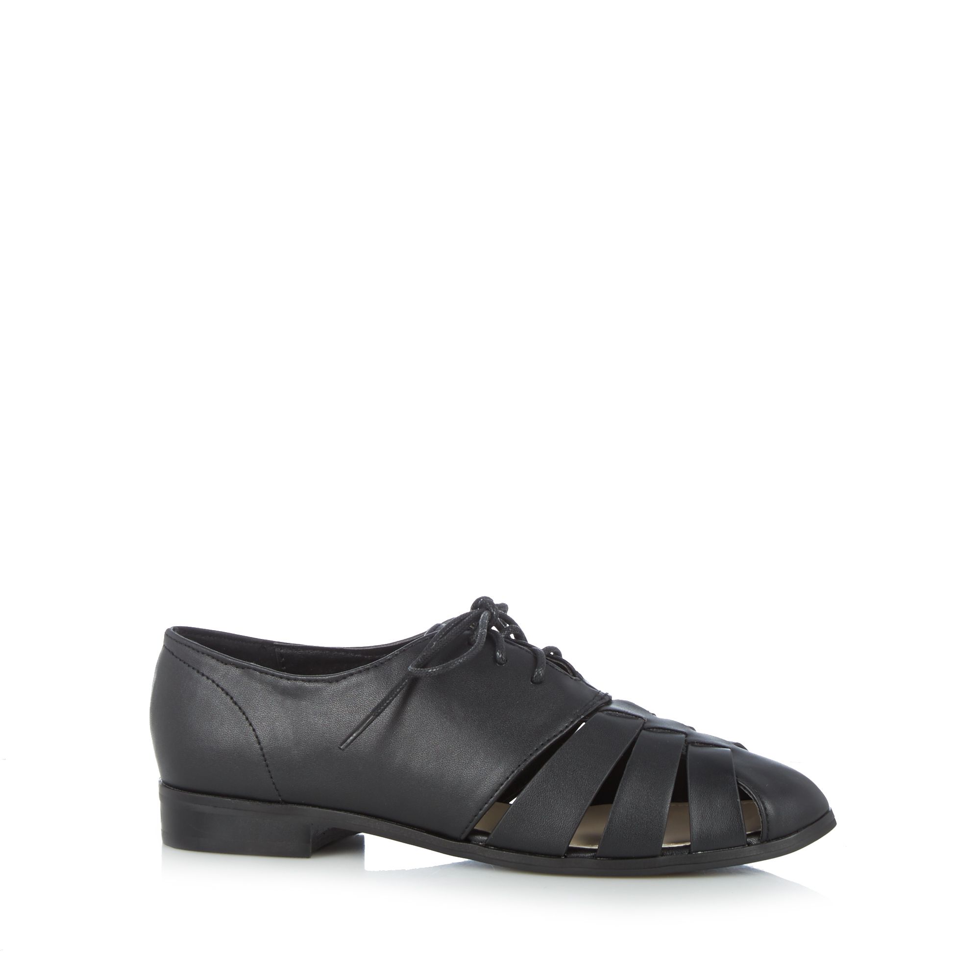The Collection Womens Black Cutout Striped Shoes From Debenhams | eBay