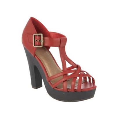 Dark red Jennifer t-bar sandals