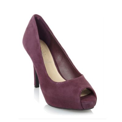 Purple sasha suede peeptoe platform court shoes                                                                                 