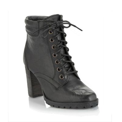 Black hiker ankle boots