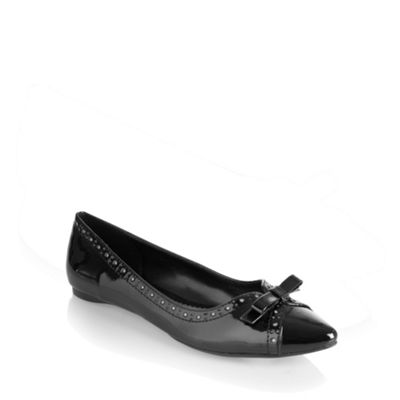 Black patent brogue pumps