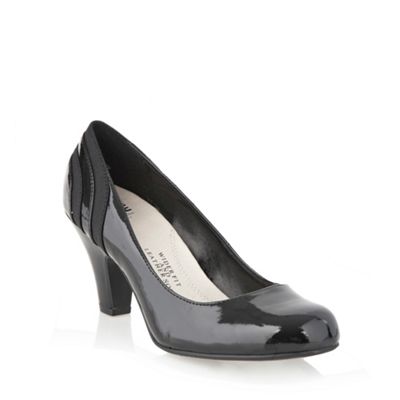 Black wider fit grosgrain panelled court shoes                                                                                  