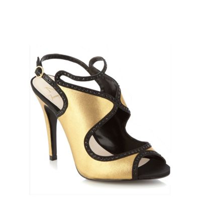 Gold Metallic Studded High Sandals