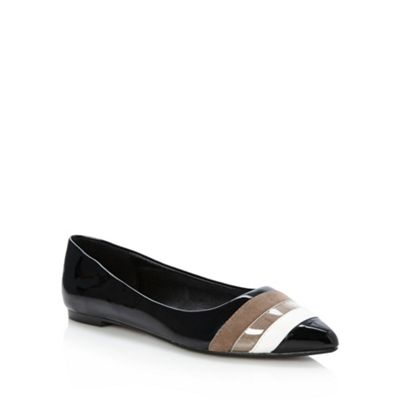 Black Panelled Pointed Toe Pumps                                                                                                