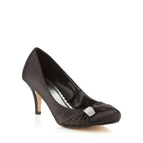 ... ruched satin mid heel court shoes with diamante trim- at Debenhams