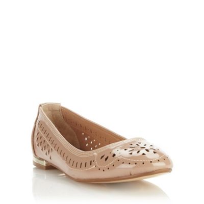 Nude Cut Out Ballerina Pumps                                                                                                    