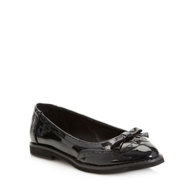 Black Patent Bow Trimmed Brogues                                                                                                