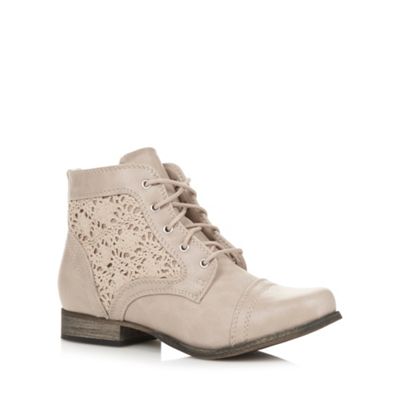 ... It Spring Beige 'Fornesighe' crochet ankle boots- at Debenhams