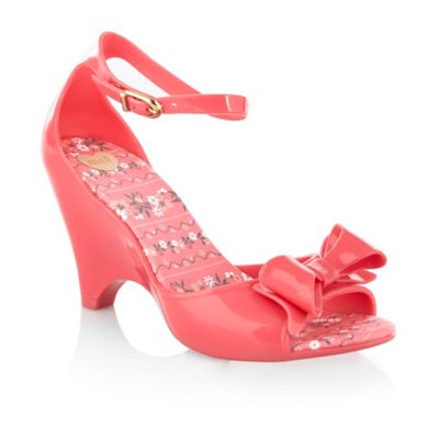Pink 'Apple Bow' Wedge Sandals