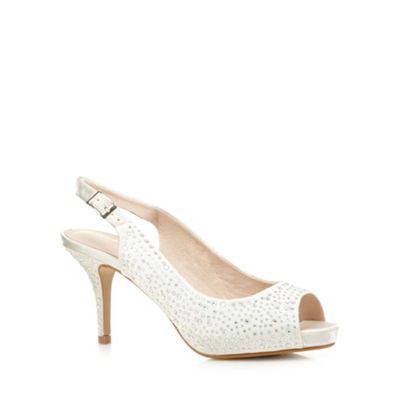 Faith Ivory rhinestone slingback mid court shoes- at Debenhams