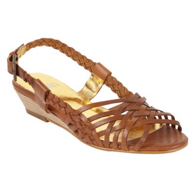 Tan Darius wedge heel shoes