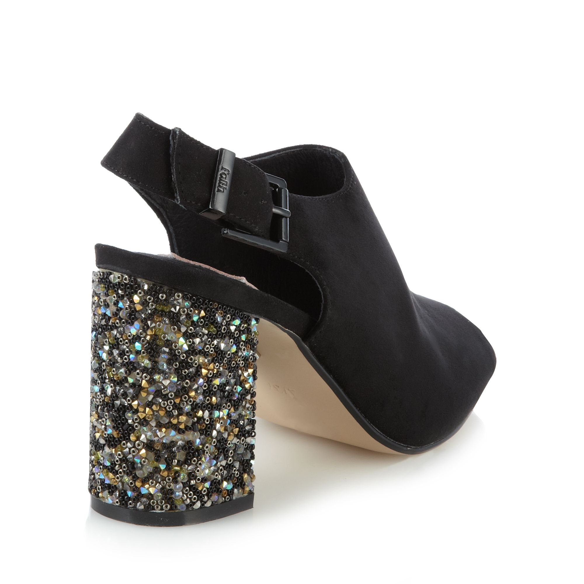 embellished block heels