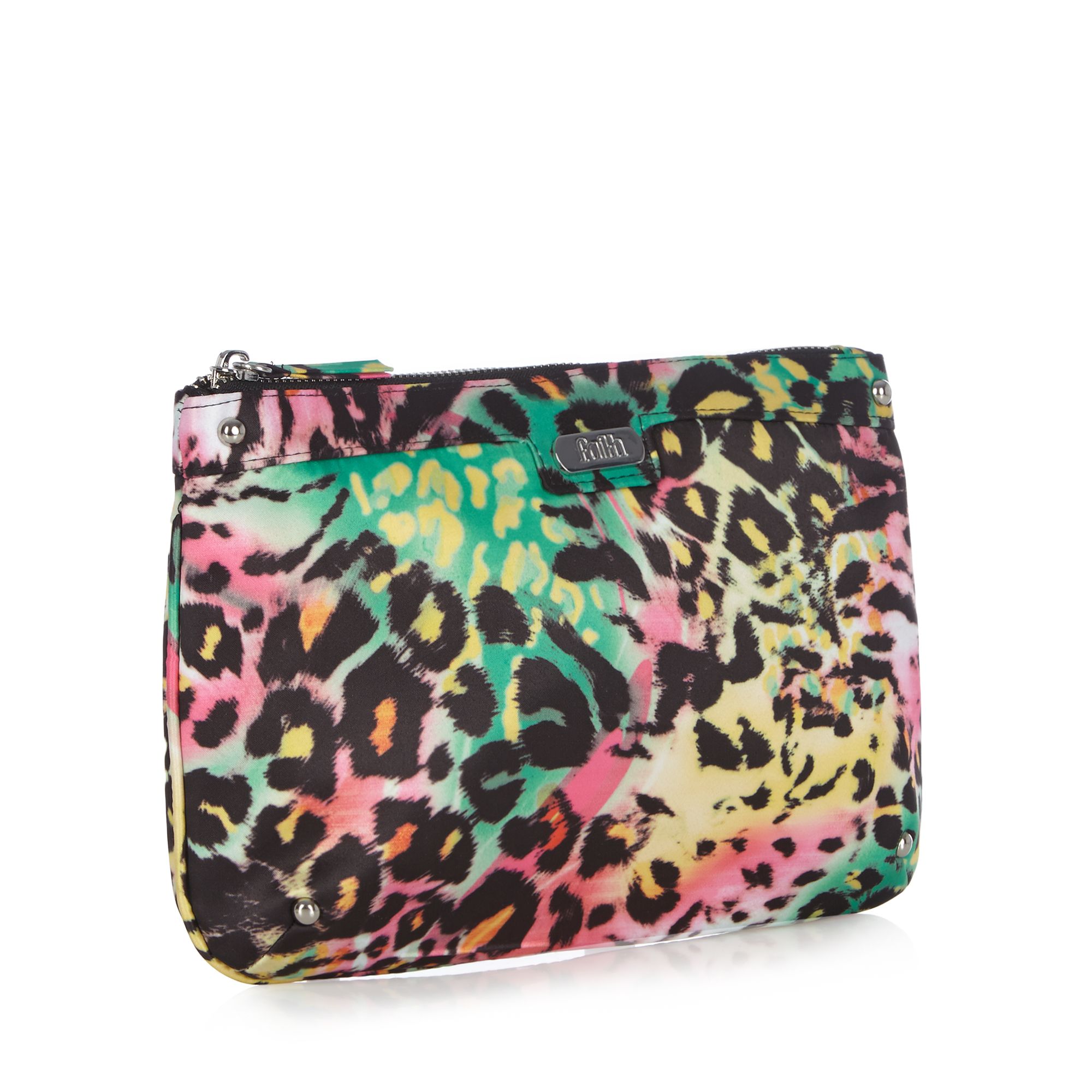 Faith Womens Green Animal Print Clutch Bag From Debenhams | eBay