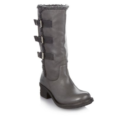 Light grey Ophelia biker boots