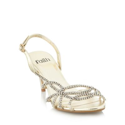 Gold diamante  strap sandals                                                                                                    