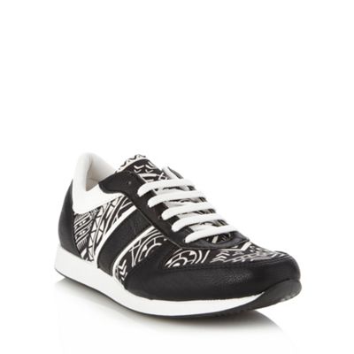 Black aztec panelled trainers                                                                                                   