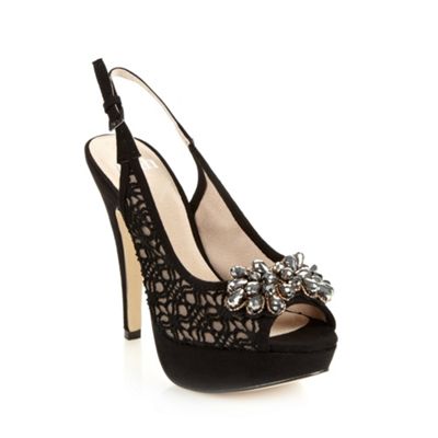 Faith Black embellished lace high court shoes- at Debenhams.ie
