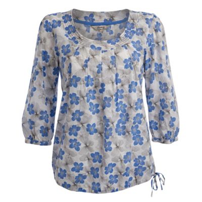 Royal blue butterfly blouse