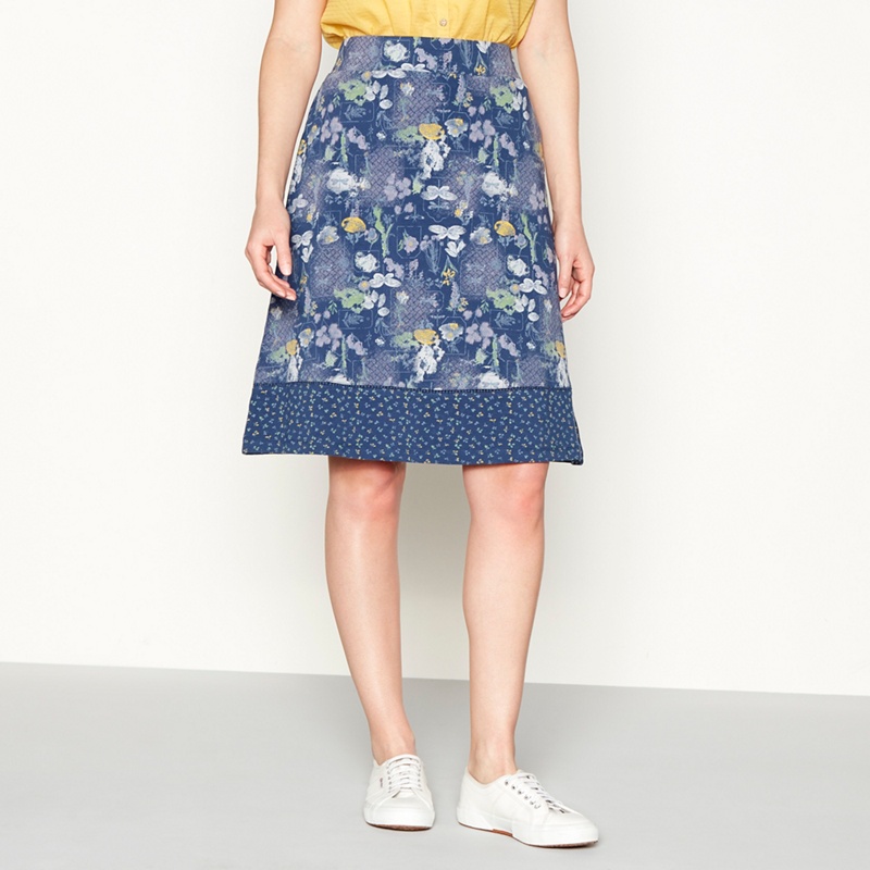 Mantaray - Navy Floral Print Knee Length Jersey Skirt Review