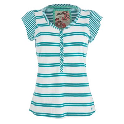 Mantaray Aqua stripe angel sleeve t-shirt