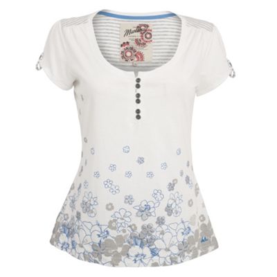 Mantaray White floral embroidered t-shirt