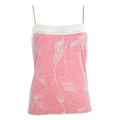 Mantaray Pale pink leaf print camisole