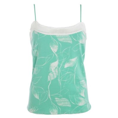 Mantaray Pale green leaf print camisole