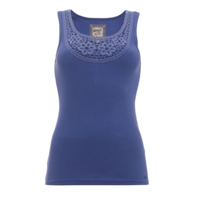 Purple crochet trim vest