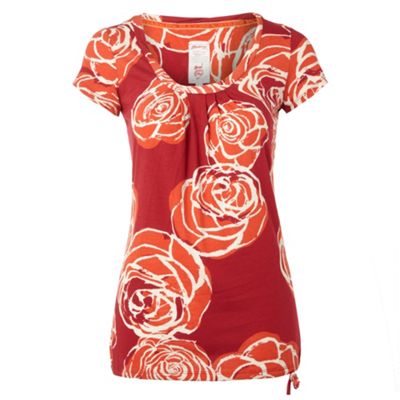 Red rose print jersey t-shirt