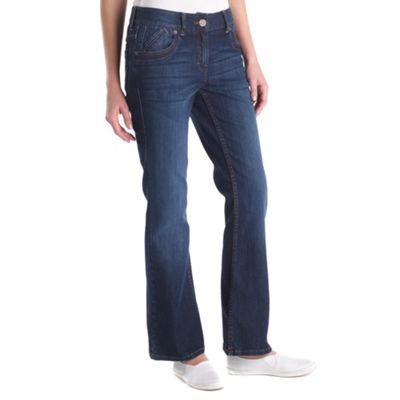 Blue spiral pocket bootcut jeans