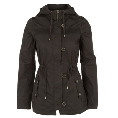 Dark grey woman's ruched jacket