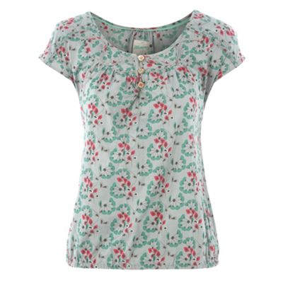 Mantaray Green dotty flower blouse