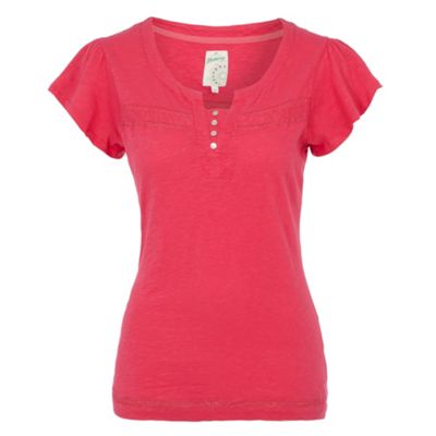 Pink angel sleeve lace t-shirt
