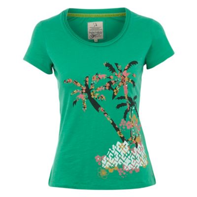 Green organic cotton palm tree t-shirt