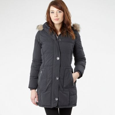 Grey wadded parka jacket