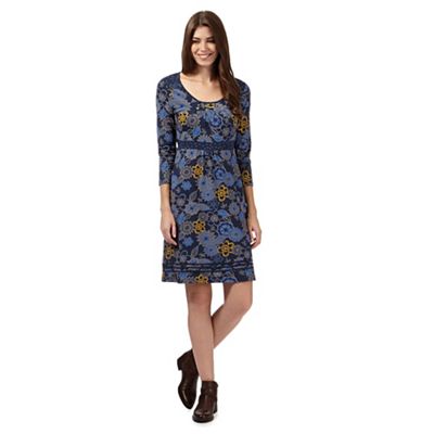 Mantaray - Navy printed jersey dress