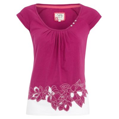 Mantaray Dark pink cut-work t-shirt