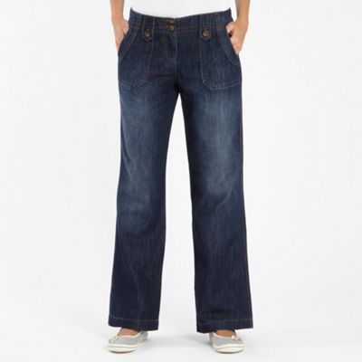 Blue wide leg jeans