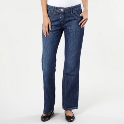 Blue washed bootcut jeans