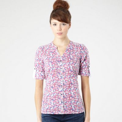 Mantaray Off white spot trim blouse