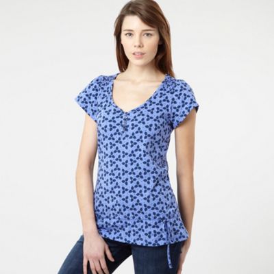 Blue mini floral print t-shirt