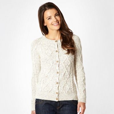 Cream twisted knit cardigan