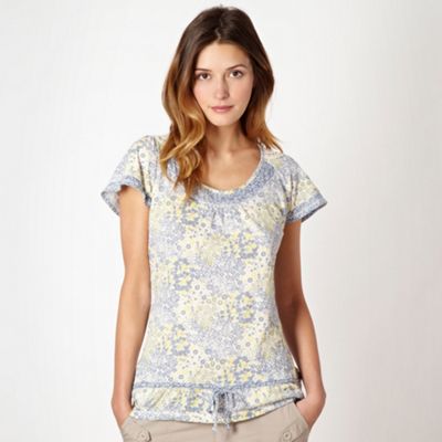 Light blue mixed floral jersey short sleeved top