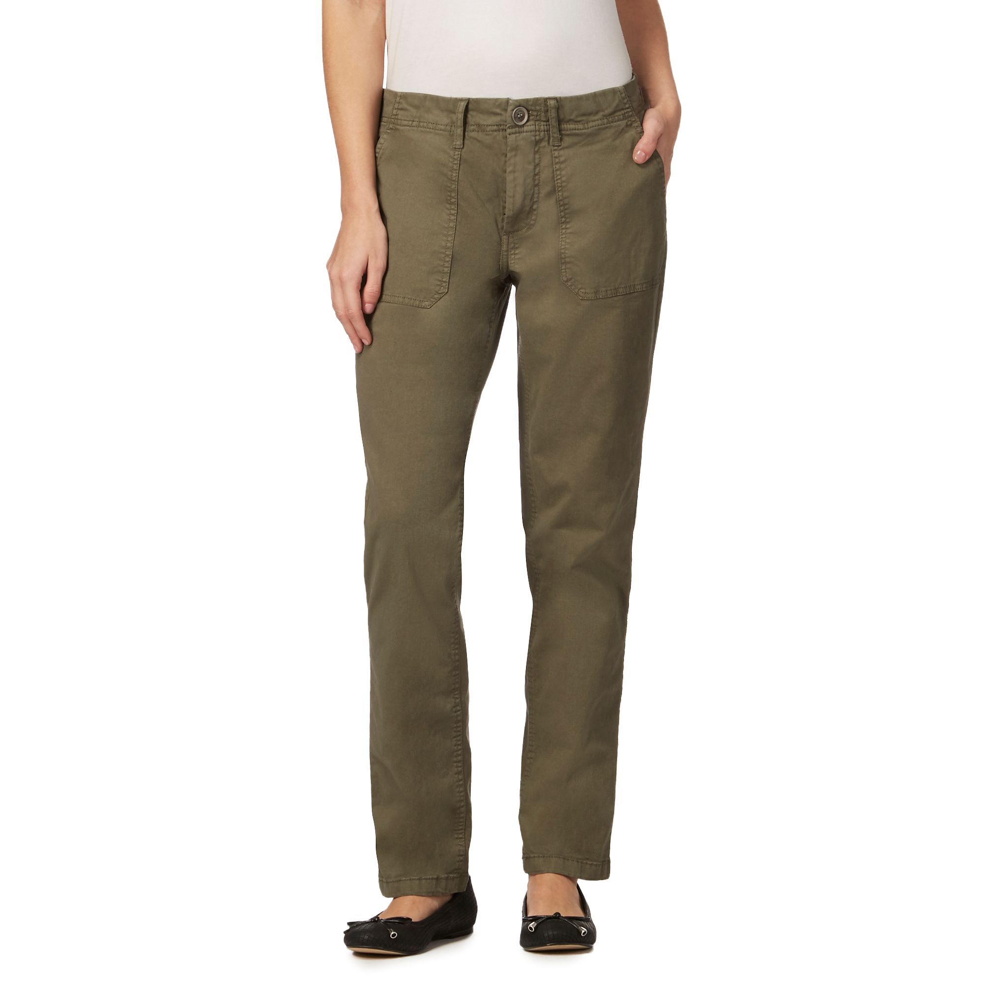 womens khaki cargo trousers